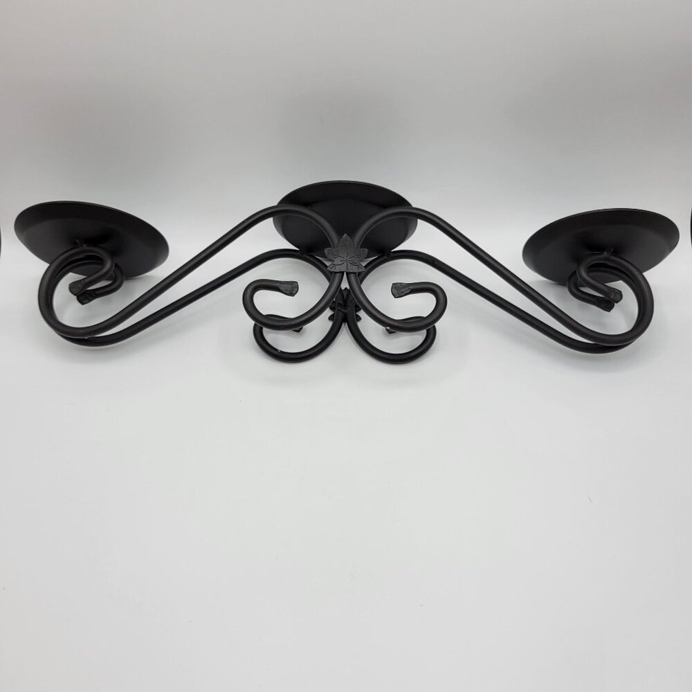 Longaberger Wrought Iron 3 Tier Pillar Candle Holder Maple Leaf Stand - Picture 6 of 10